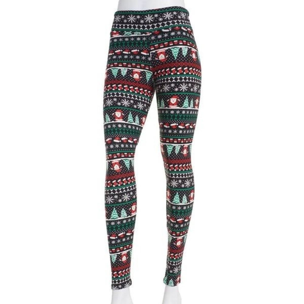 Planet Gold Juniors' Holiday Printed High Rise Leggings Size XL
